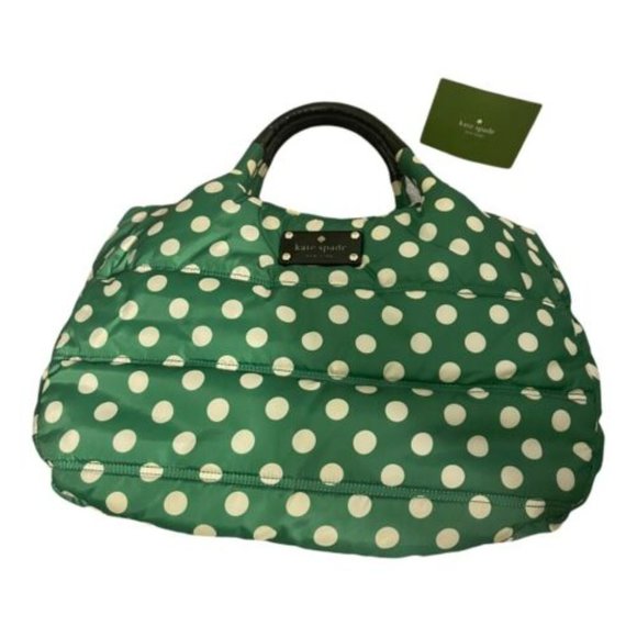 kate spade Bags Kate Spade Quilted Green Polka Dot Purse Poshmark